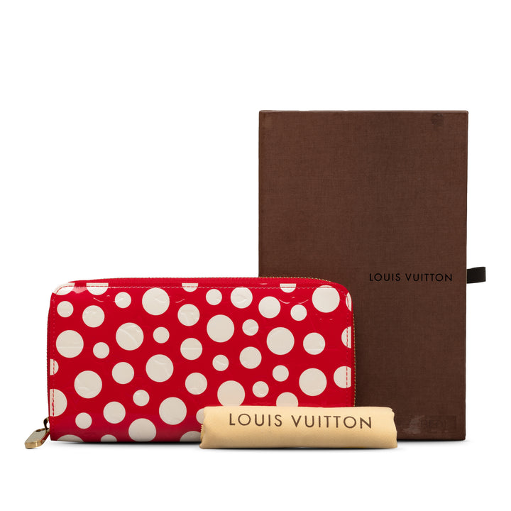 x Yayoi Kusama Monogram Vernis Infinity Dot Long Wallet Red - Gaby Paris