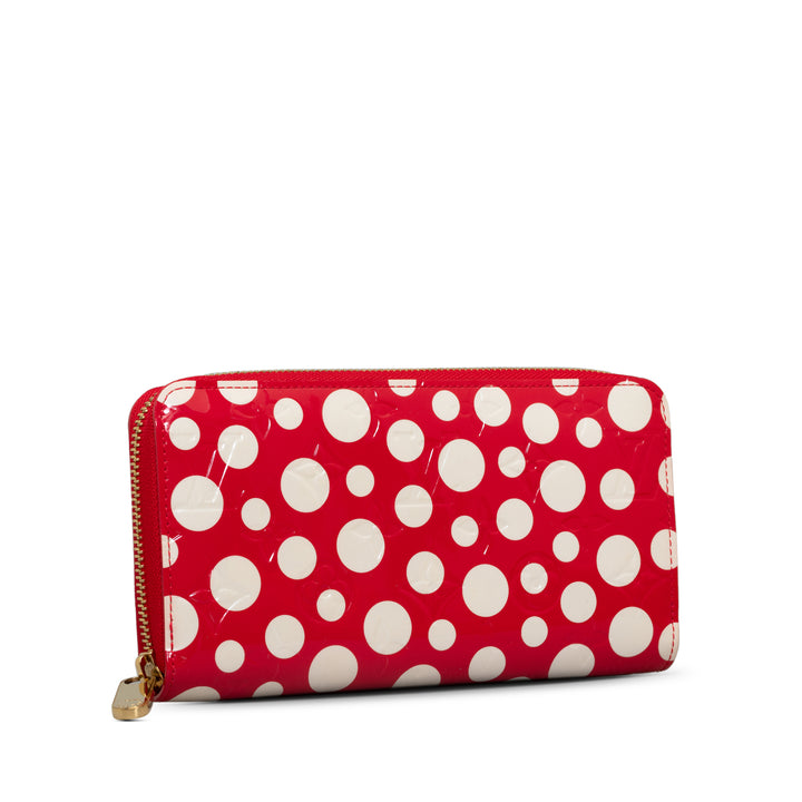 x Yayoi Kusama Monogram Vernis Infinity Dot Long Wallet Red - Gaby Paris