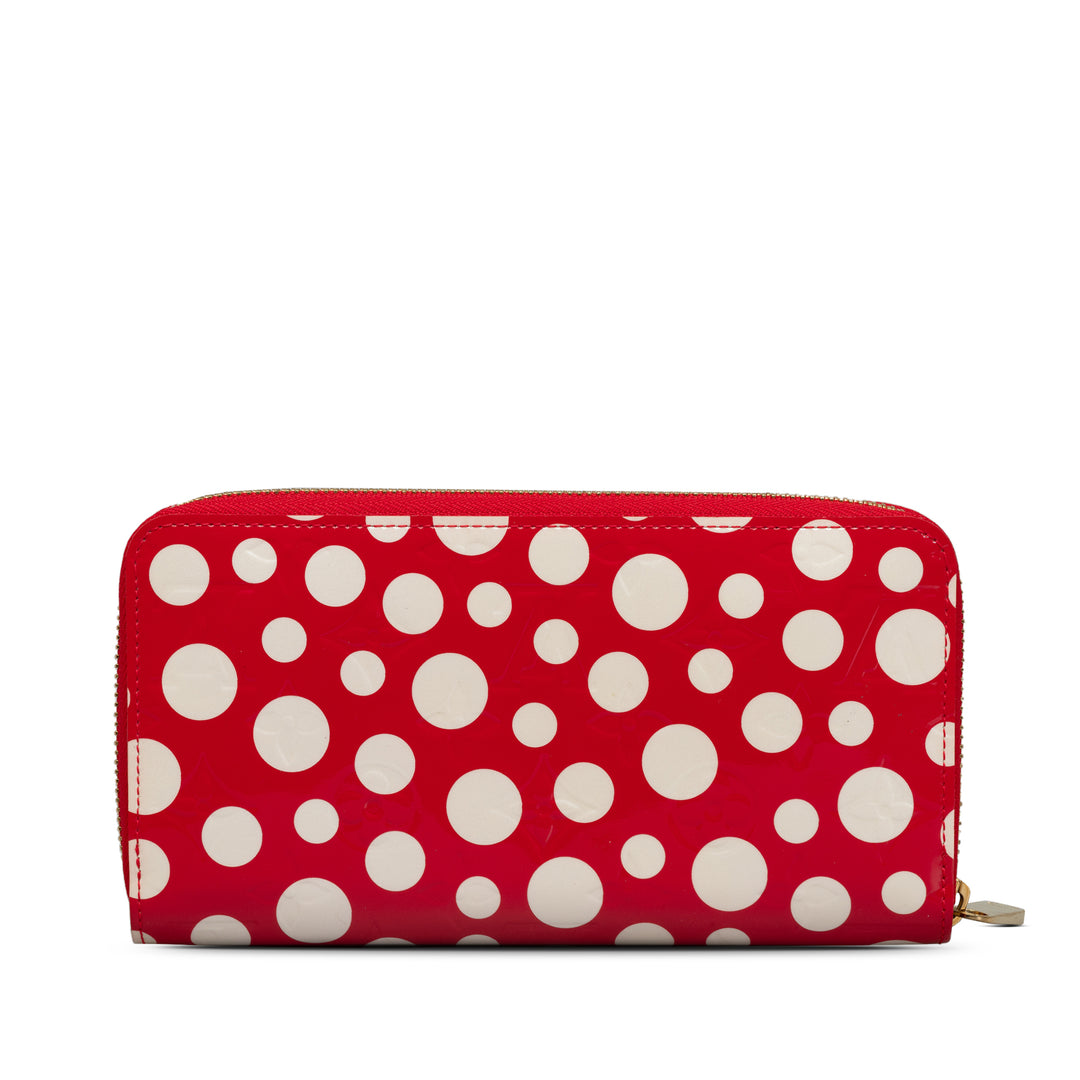 x Yayoi Kusama Monogram Vernis Infinity Dot Long Wallet Red - Gaby Paris