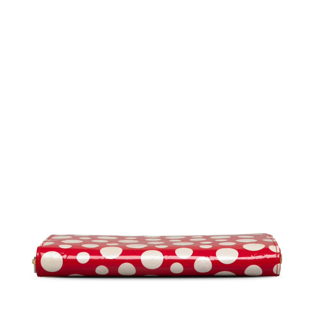 x Yayoi Kusama Monogram Vernis Infinity Dot Long Wallet Red - Gaby Paris