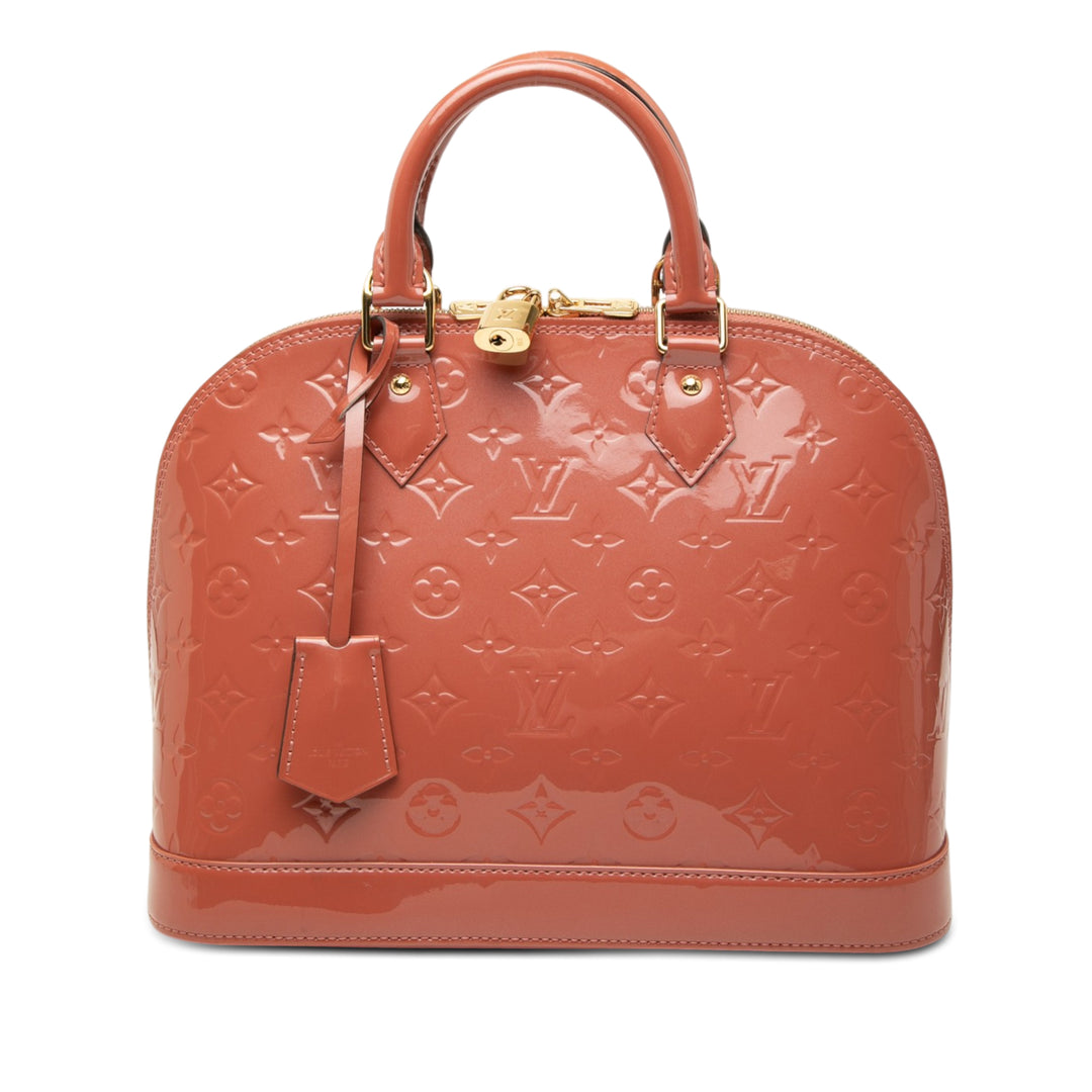 Alma PM Cuir verni Monogram Rose