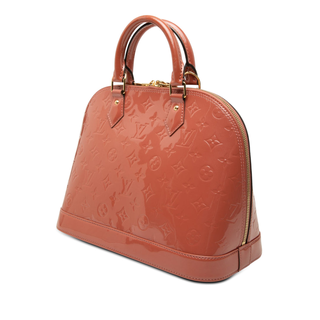 Alma PM Cuir verni Monogram Rose