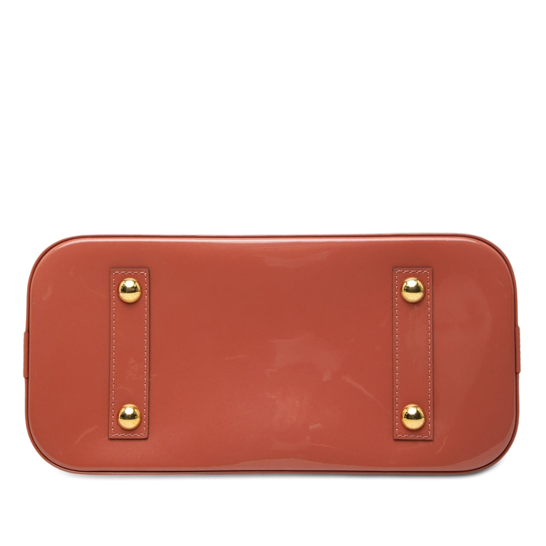 Alma PM Cuir verni Monogram Rose