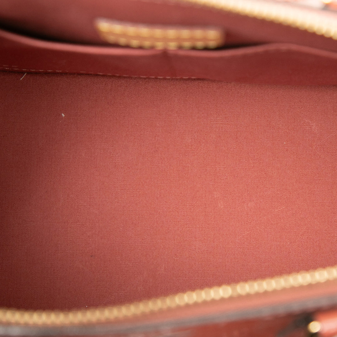 Alma PM Cuir verni Monogram Rose