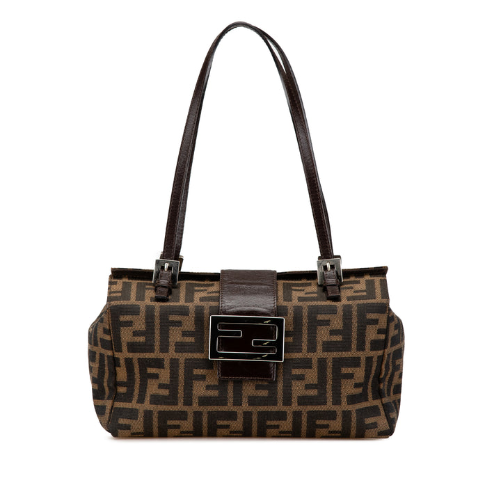 Zucca Canvas Bento Box Shoulder Bag Brown - Gaby Paris