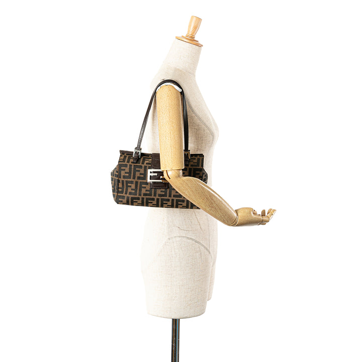 Zucca Canvas Bento Box Shoulder Bag Brown - Gaby Paris