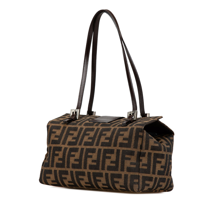 Zucca Canvas Bento Box Shoulder Bag Brown - Gaby Paris