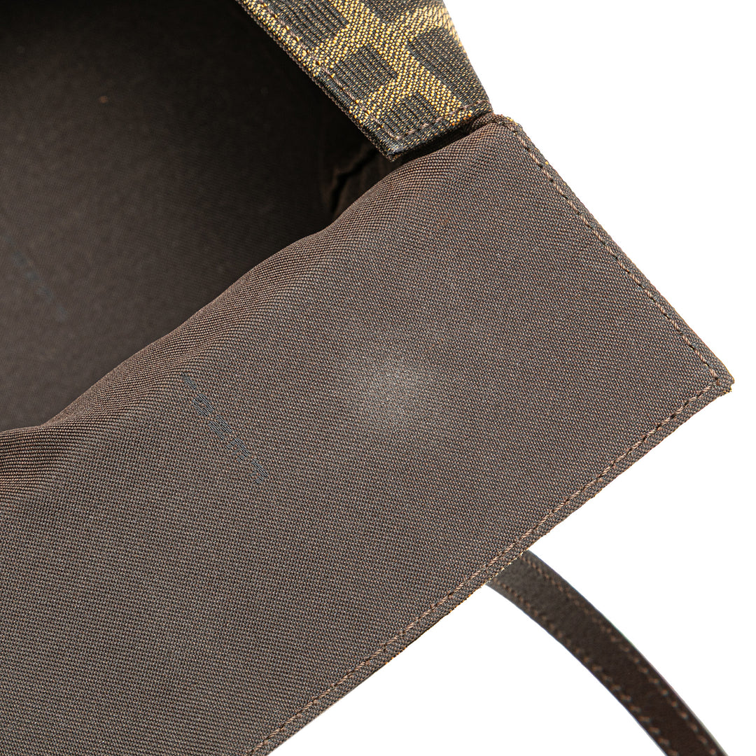 Zucca Canvas Bento Box Shoulder Bag Brown - Gaby Paris
