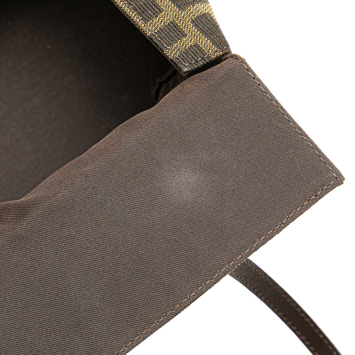 Zucca Canvas Bento Box Shoulder Bag Brown - Gaby Paris