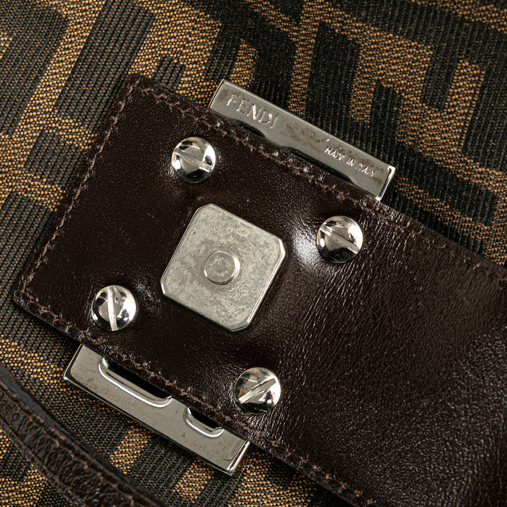 Zucca Canvas Bento Box Shoulder Bag Brown - Gaby Paris