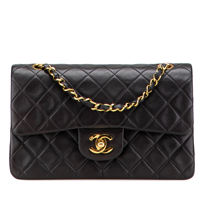 Small Classic Lambskin Double Flap Black - Gaby Paris