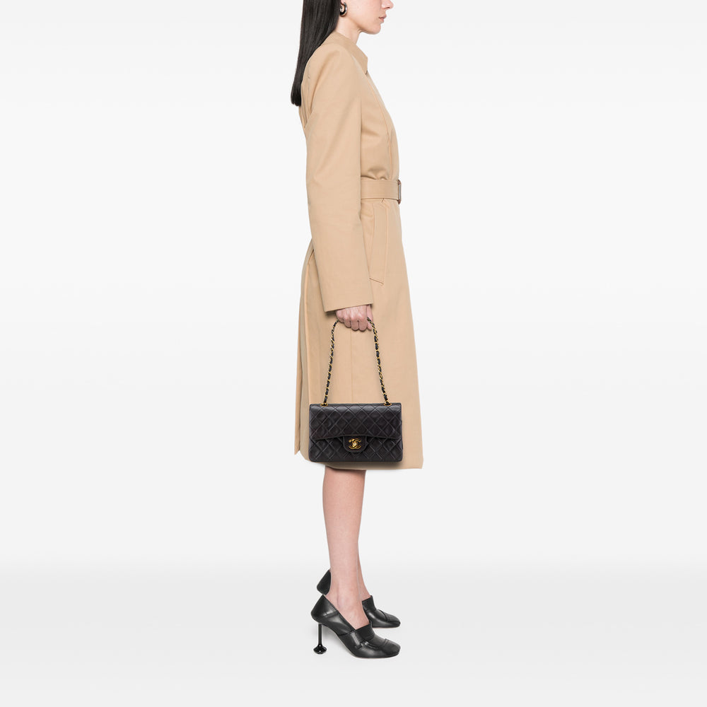 Small Classic Lambskin Double Flap Black - Gaby Paris