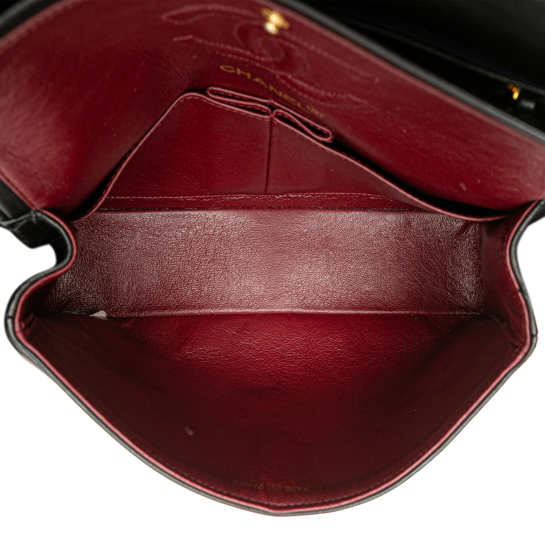 Small Classic Lambskin Double Flap Black - Gaby Paris