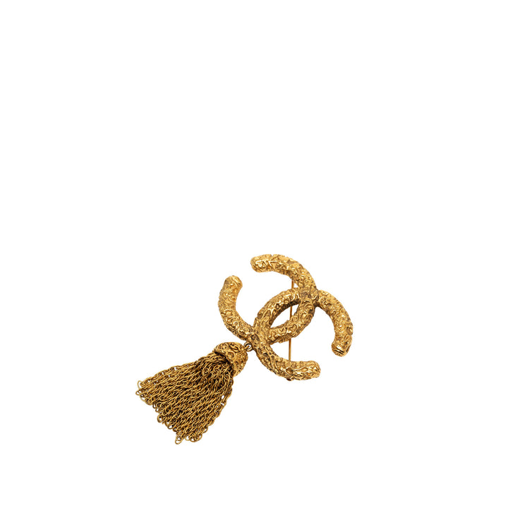Chanel CC plaqué Pompon Lava Fringe Broche Métal