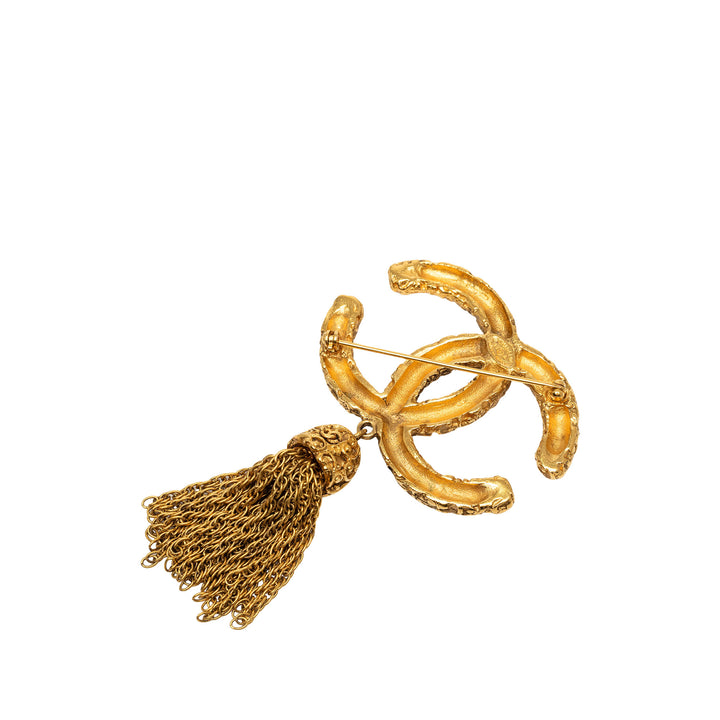 Chanel CC plaqué Pompon Lava Fringe Broche Métal
