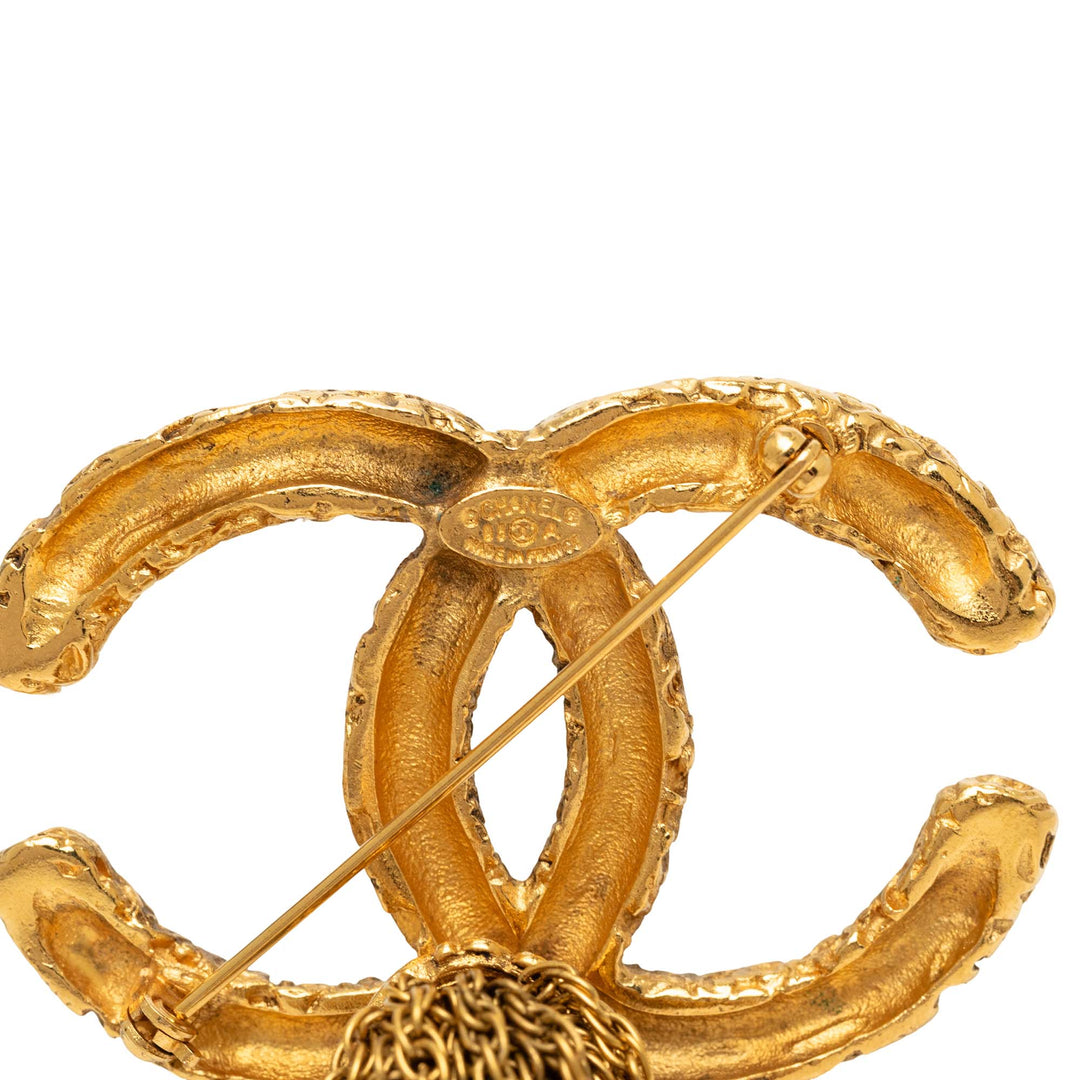 Chanel CC plaqué Pompon Lava Fringe Broche Métal
