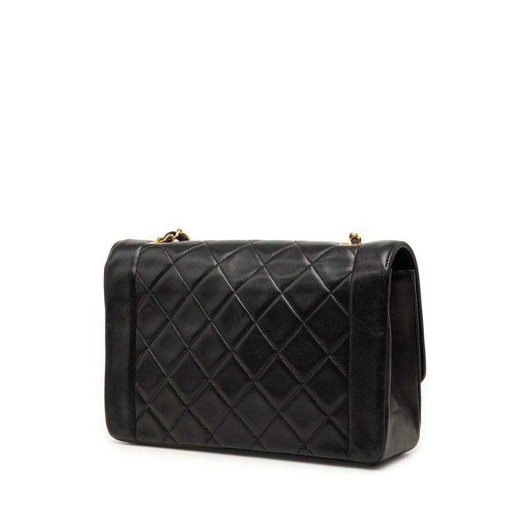 Chanel Diana à rabat Moyen Cuir d'agneau Noir