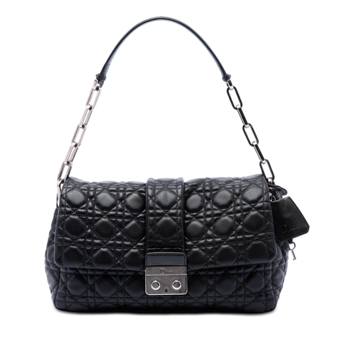 Cannage New Lock Sac Cuir d'agneau Noir