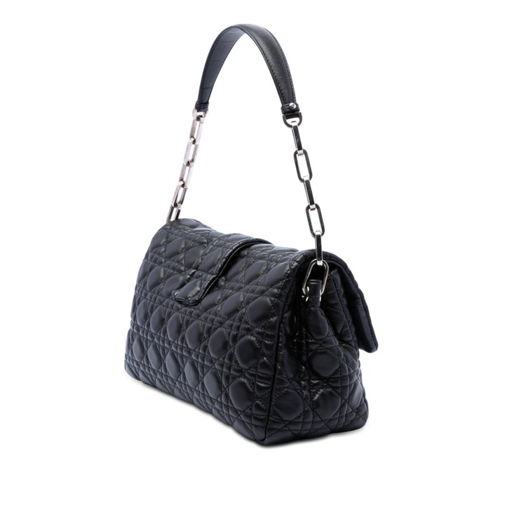 Cannage New Lock Sac Cuir d'agneau Noir