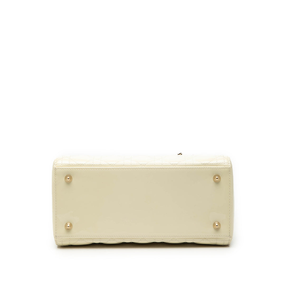 Dior Medium Cuir verni Cannage Lady Dior