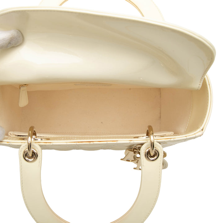 Dior Medium Cuir verni Cannage Lady Dior