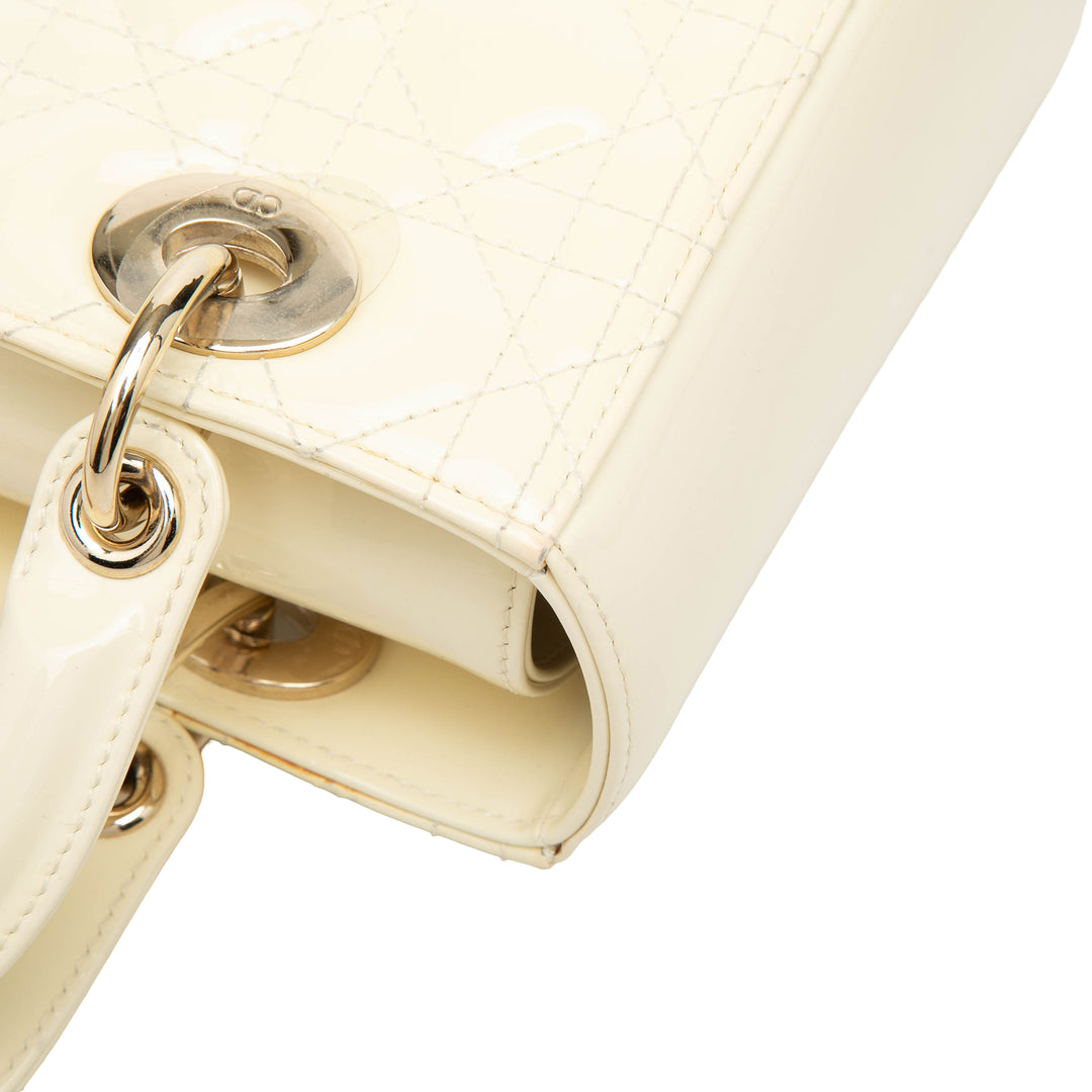 Dior Medium Cuir verni Cannage Lady Dior