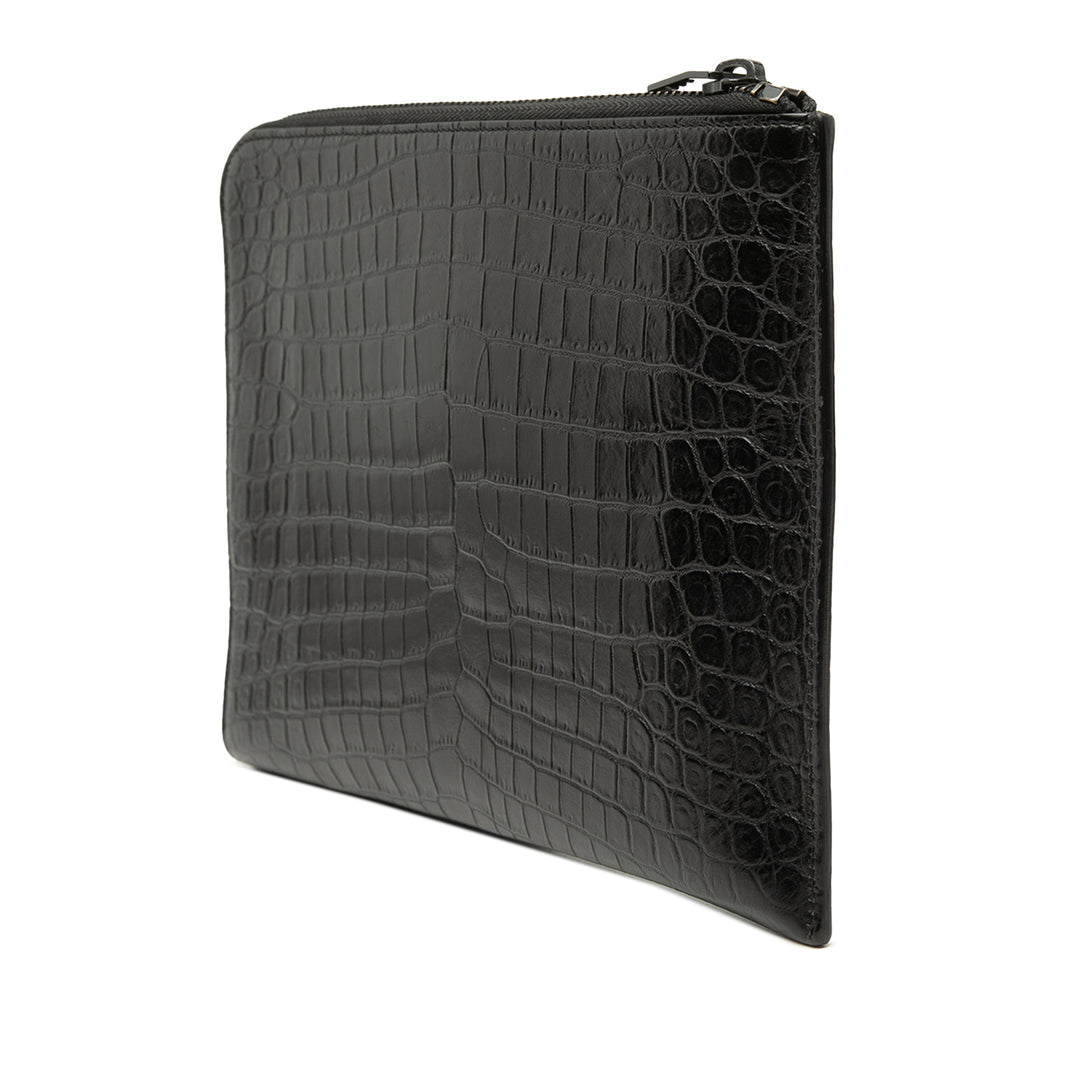 Saint Laurent Croc embossé Cuir Pochette