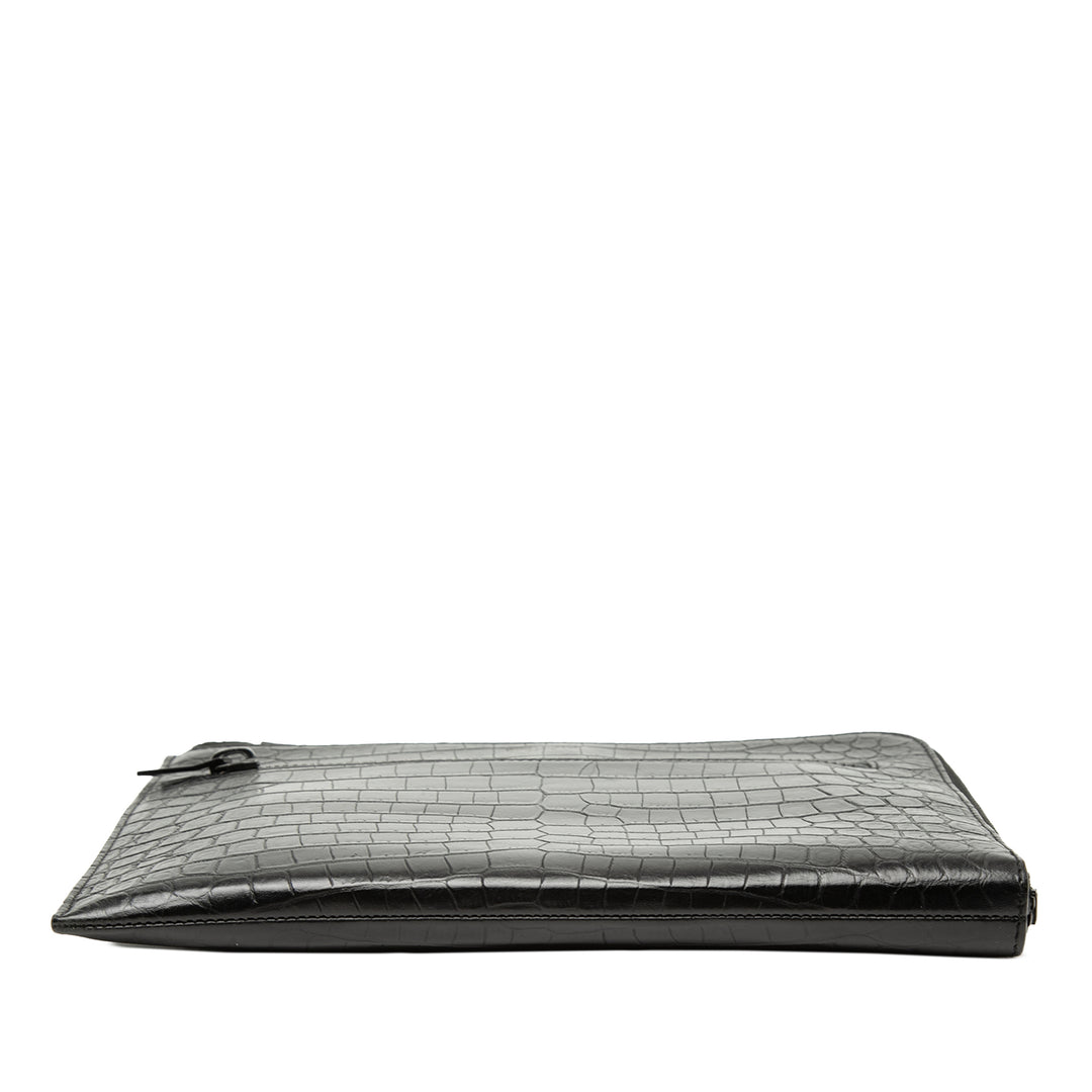Saint Laurent Croc embossé Cuir Pochette