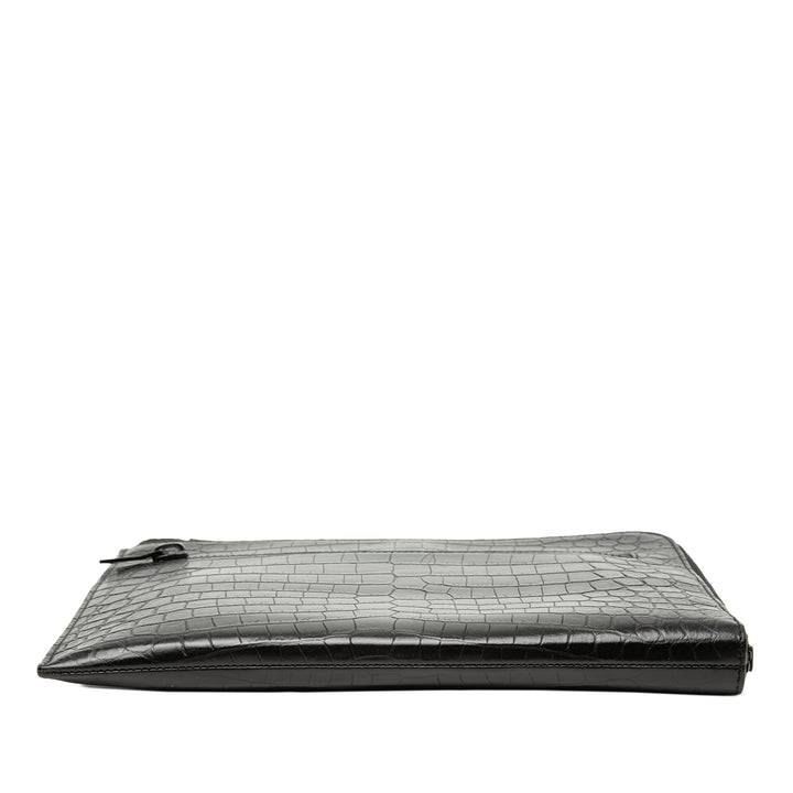 Saint Laurent Croc embossé Cuir Pochette
