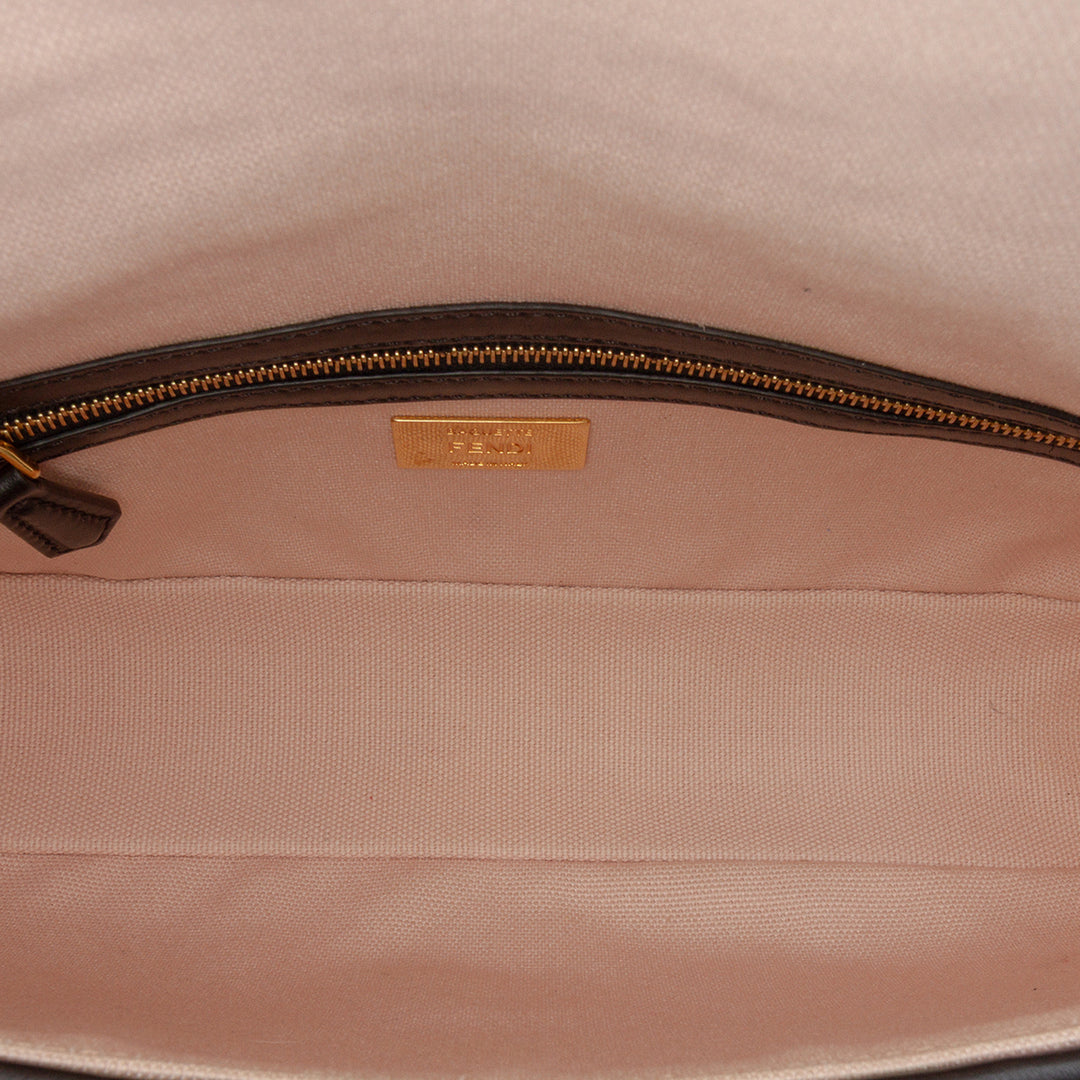 Fendi Zucca brodé Toile Baguette Sac cartable