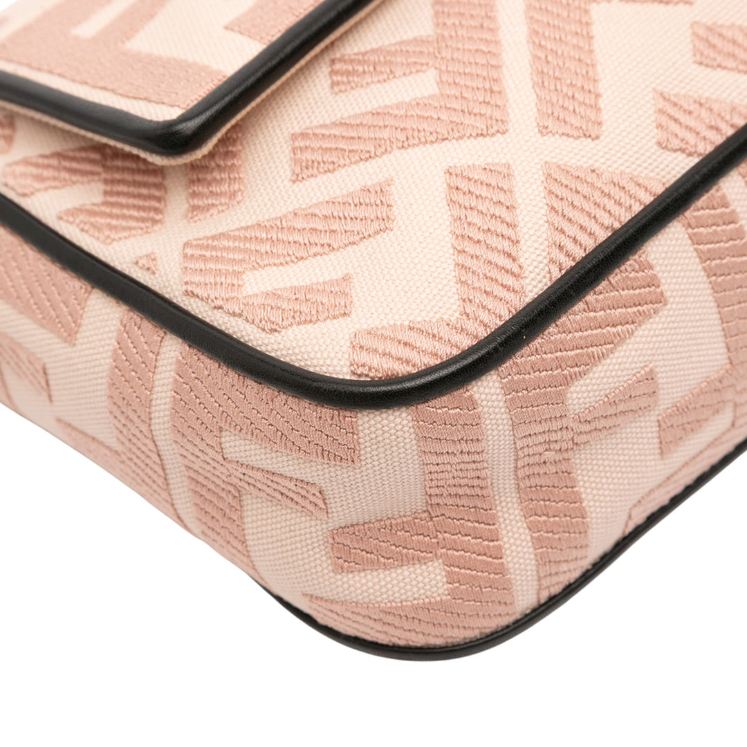 Fendi Zucca brodé Toile Baguette Sac cartable
