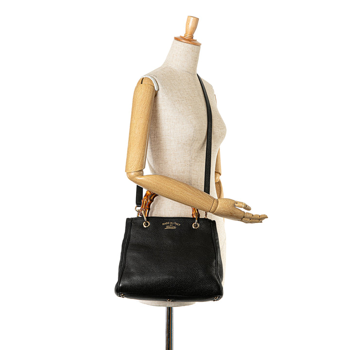 Small Bamboo Shopper Black - Gaby Paris