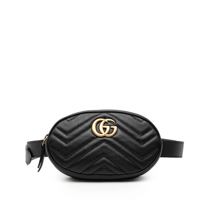 GG Marmont Matelasse Sac ceinture Cuir de veau Noir