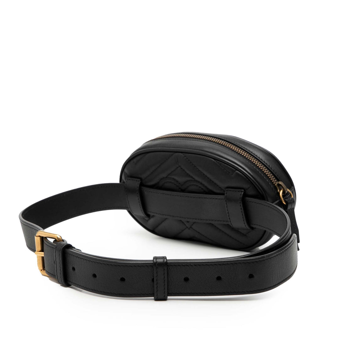 GG Marmont Matelasse Sac ceinture Cuir de veau Noir