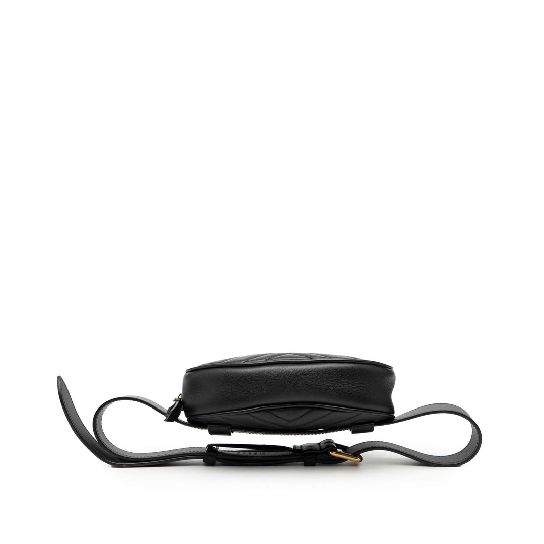 GG Marmont Matelasse Sac ceinture Cuir de veau Noir