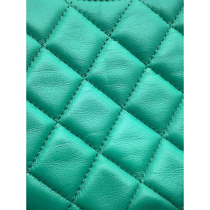 Chanel Matelassé Sac rond à chaîne Hook Hobo Sac Petit Cuir d'agneau Vert – vue 11 – GABY PARIS