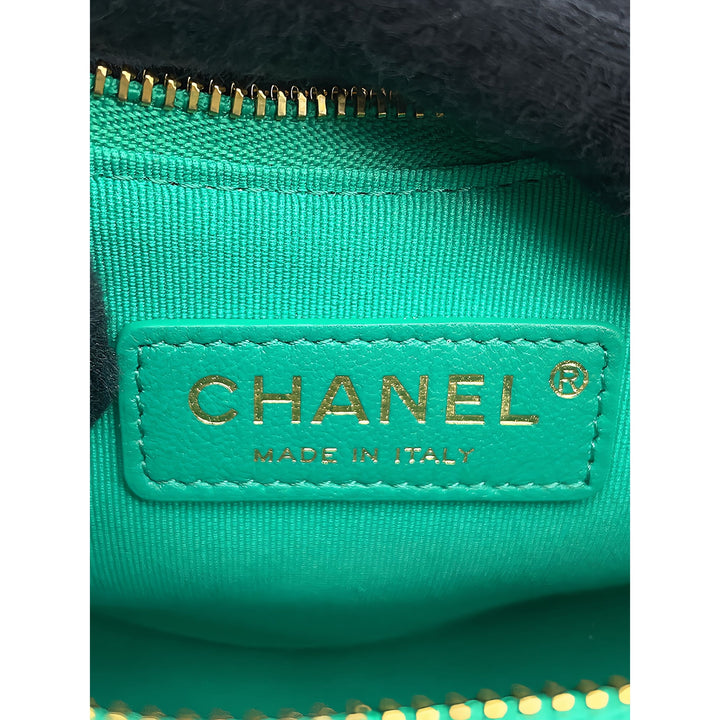 Chanel Matelassé Sac rond à chaîne Hook Hobo Sac Petit Cuir d'agneau Vert – vue 5 – GABY PARIS
