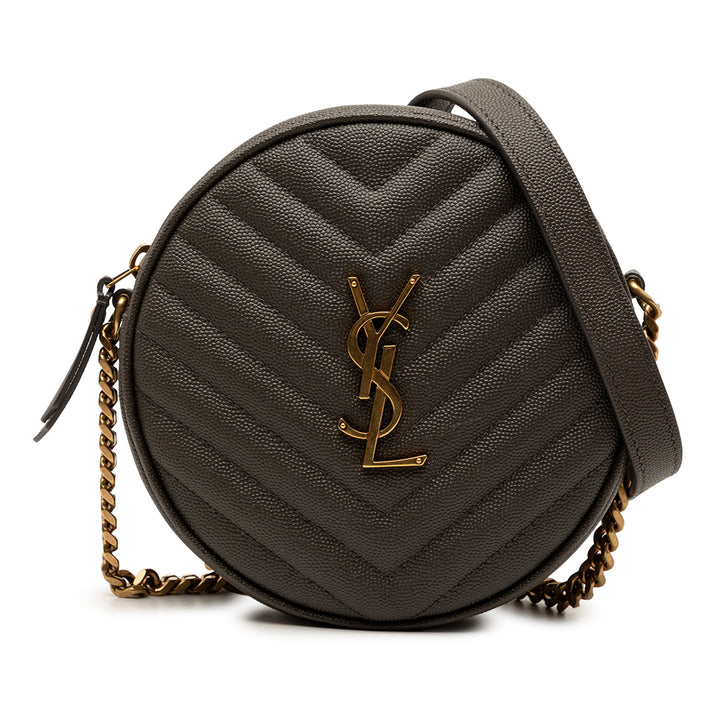 Saint Laurent Grain De Poudre Chevron Rond Vinyle Sac caméra