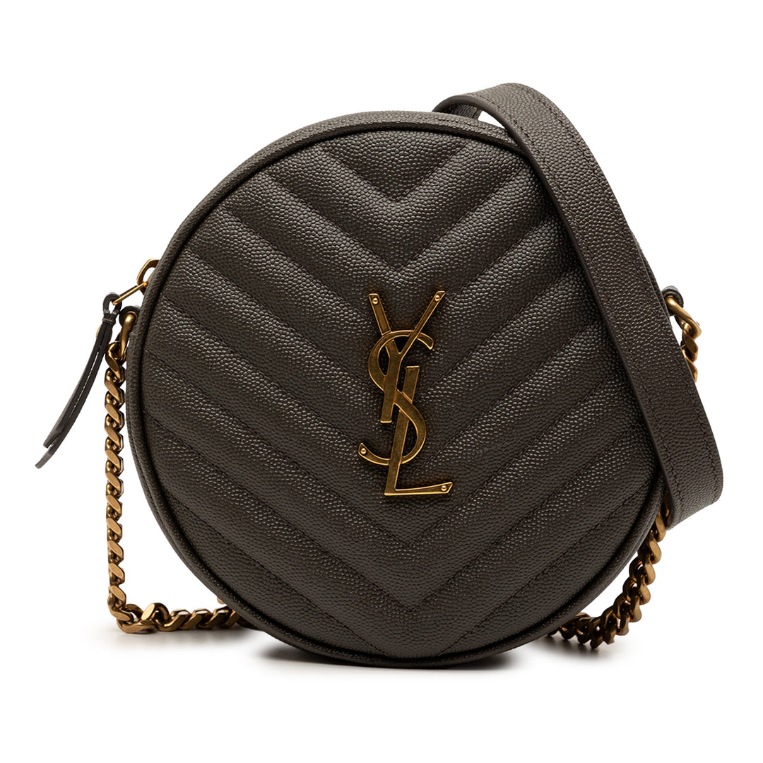 Saint Laurent Chevron Grain De Poudre Rond Vinyle Sac caméra