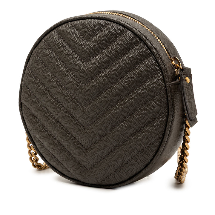Saint Laurent Grain De Poudre Chevron Rond Vinyle Sac caméra