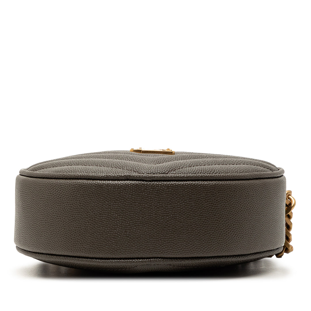 Saint Laurent Grain De Poudre Chevron Rond Vinyle Sac caméra