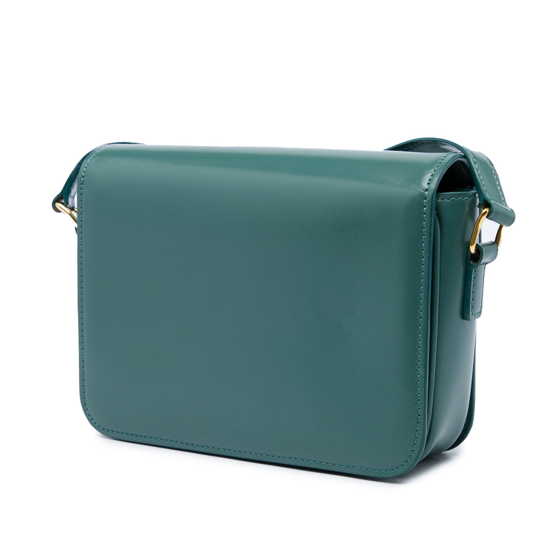 Celine Sac bandoulière brillant Triomphe Teen Cuir de veau Bleu – vue 2 – GABY PARIS