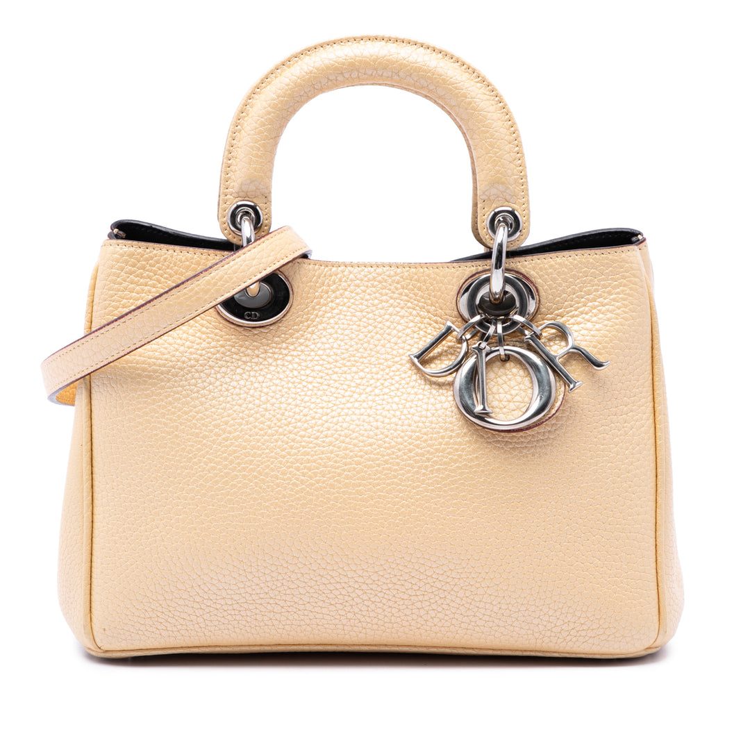 Dior Sac à main Métallisé Diorissimo Mini Jaune – vue principale – GABY PARIS