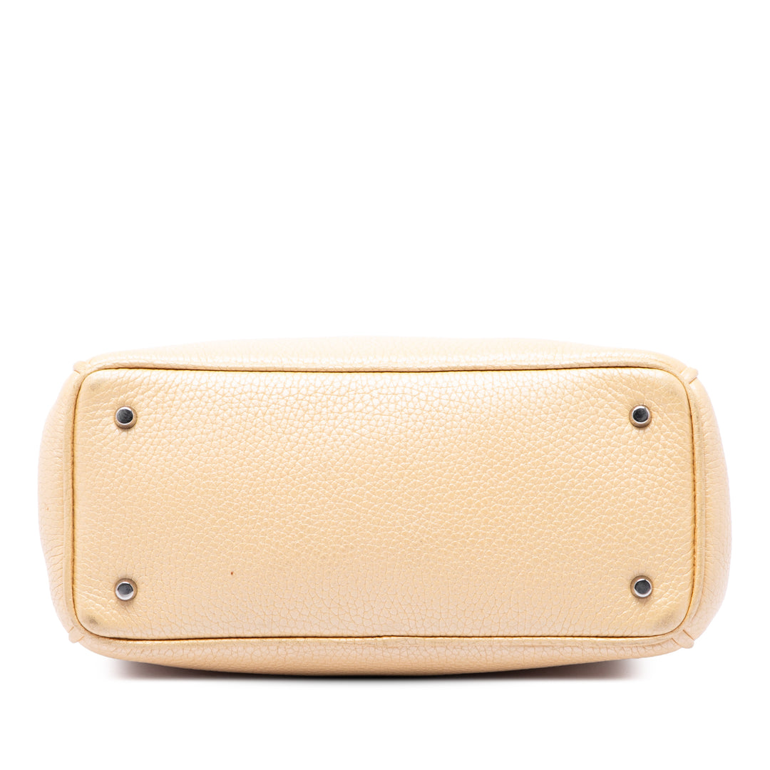 Dior Sac à main Métallisé Diorissimo Mini Jaune – vue 3 – GABY PARIS