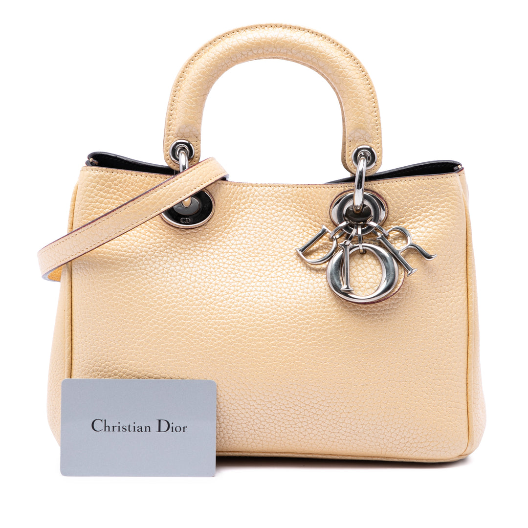 Dior Sac à main Métallisé Diorissimo Mini Jaune – vue 7 – GABY PARIS