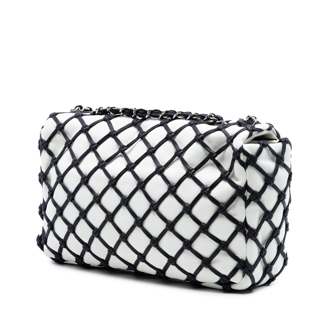 Chanel Jumbo Cuir d’agneau Canebiers Net à rabat