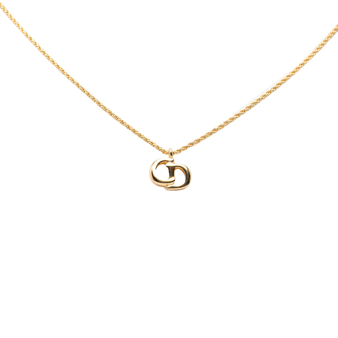Dior Collier CD Logo Pendant plaqué or – vue principale – GABY PARIS