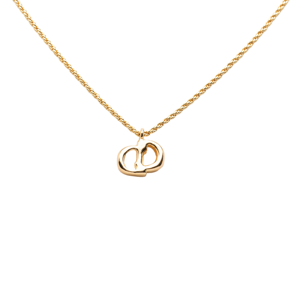 Dior Collier CD Logo Pendant plaqué or – vue 2 – GABY PARIS