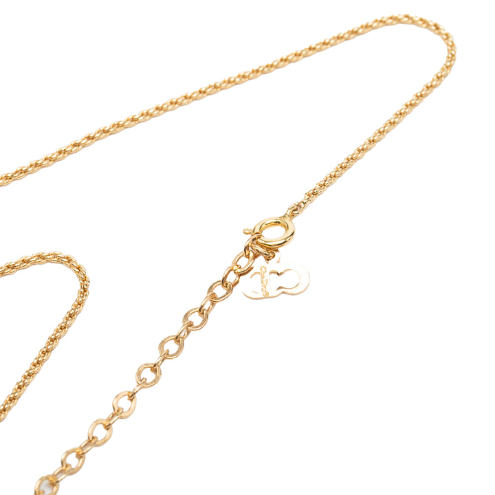 Dior Collier CD Logo Pendant plaqué or – vue 3 – GABY PARIS