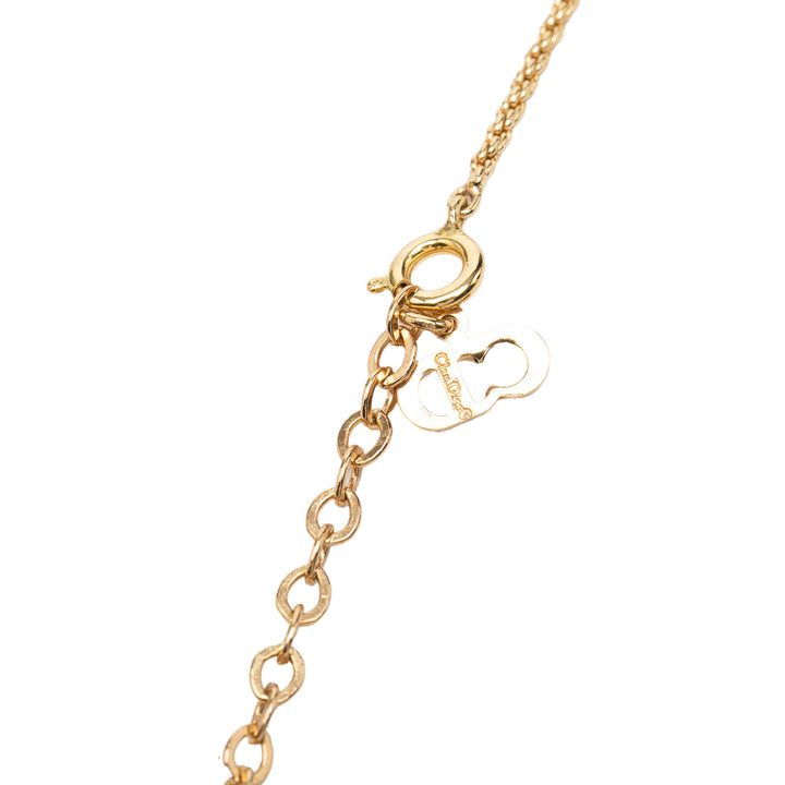 Dior Collier CD Logo Pendant plaqué or – vue 4 – GABY PARIS